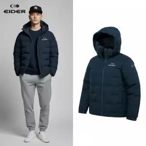 [백화점 출고] 아이더 구스 다운 남자 헤일리 중량 자켓 카본 블루 후드 숏 패딩 점퍼