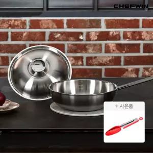 쉐프윈 통5중 316 편수웍28cm+실리콘 집게