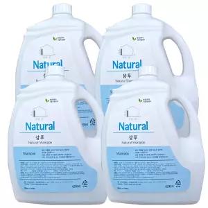 대용량 내추럴 샴푸(4.2kg x4개) 1박스 린스 겸용 바디워시 업소용 사우나 헬스장 호텔 모텔 펜션