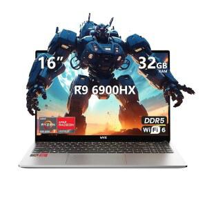 게이밍 노트북 AMD Ryzen 9 6900HX (32GB RAM)(4.9GHz, 8C16T) 그래픽 AMD Radeon 680M (1050Ti에 해당) 16인치 FHD 컴퓨터 512GB SSD WiFi 6 블루투스 5.2 DDR5 58Wh 배터리