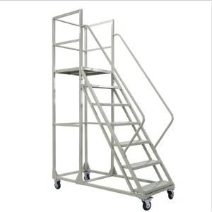 사다리 계단형사다리 철제계단 높이 산업용 작업대 회색 복층 플랫폼 안전 작업발판 계단식