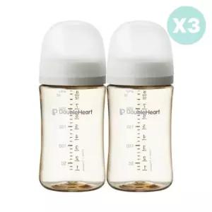 더블하트 젖병 240ml 6개 젖꼭지 6개 베이지 세트