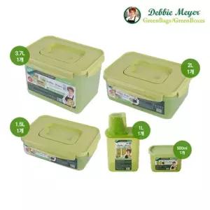 데비마이어 김치통 그린 3종(1.5L+2L+3.7L)+드라이앤프레쉬박스 그린 2종(500m1+1L)