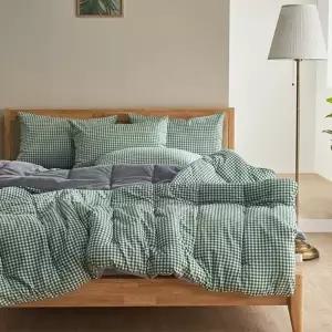 체크 밍크 극세사 겨울침구 차렵이불 베개세트 Q이불1+베개커버2