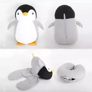 휴대용 U형 펭귄 차량 기내 목쿠션 허리 목베개