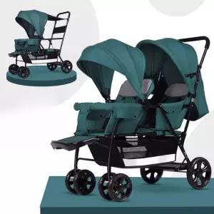 쌍둥이 2인용 유모카 더블 앞뒤 연년생 트윈 유모차