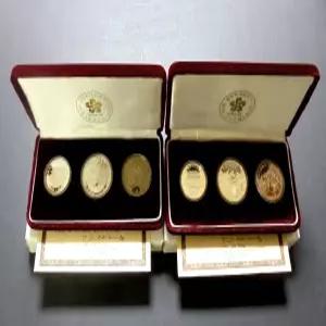 한국은행 1988년 서울 올림픽 유치 제1차 은화 기념주화 성화 남대문 민속춤 6종 세트 무광 및 유광 프루프