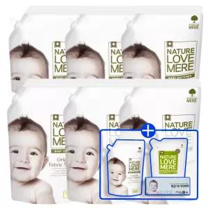 네이쳐러브메레 아기섬유유연제 리필형 1300ml 6팩+오리지널향 유연제 리필 500ml 1팩+추가 2종 GIFT