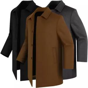 중년 남성 겨울 코트 패딩 안감 국내생산 고급 모직 울코트 남자 정장 하프 반코트 자켓 빅사이즈 95~110