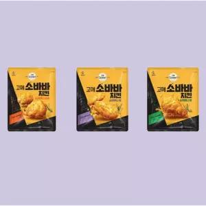 CJ 고메 소바바치킨 소이허니 3종 각 1개 순살 375g 봉 300g 윙 300g 치킨