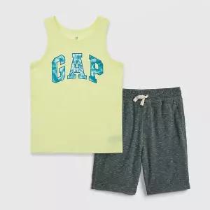 [갭키즈]조카선물 [키즈 남아 6-14세] 로고 그래픽 슬리브리스 탑 & 쇼츠 세트 5211234042041