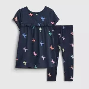 [갭키즈]조카 선물 [토들러 여아 2-5세] 유니콘 패턴 튜닉 티셔츠 세트 5221134614051