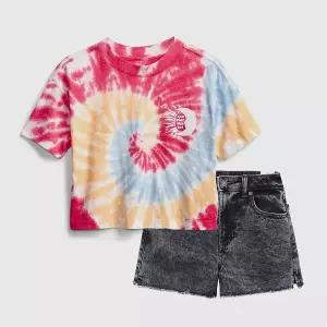 [갭키즈]조카 선물 [TEEN 여아8-18세] 그래픽 타이다이 티셔츠 세트 5211132681053