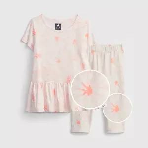 [갭키즈]조카 선물 [토들러여아 18개월-5세]패턴 숏 슬리브 티셔츠&래깅스 세트 5221234523064