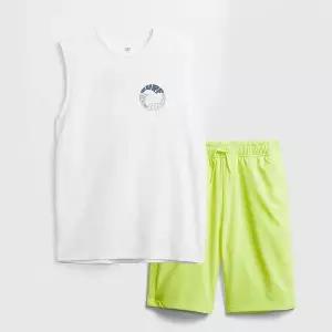 [갭키즈]조카선물 [TEEN 남아 8-18세] 에코 그래픽 머슬 탱크탑 & 밴딩 쇼츠 세트 5211231071021