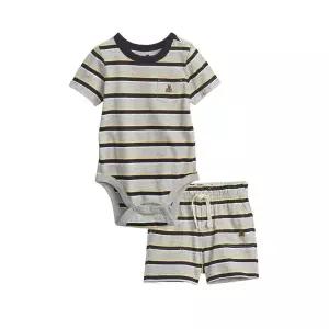 [갭키즈] 22년 SPRING [베이비 남아 0-24개월]스트라이프 바디수트&밴딩쇼츠 5232143172021
