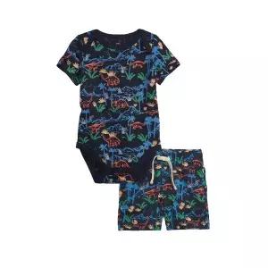 [갭키즈][베이비 남아 0-24개월] 다이노소어 숏 슬리브 바디수트 & 쇼츠 5232143171000