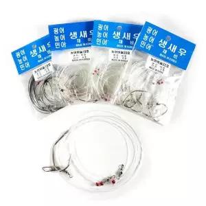 국산 생새우 생미끼채비 농어 바늘 광어 농어 민어