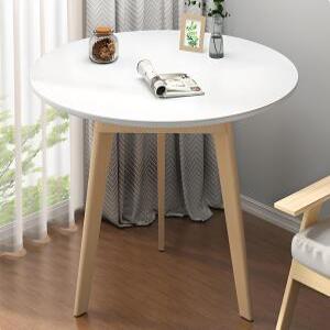 원목 다리 원형 탁자 인테리어 테이블 화이트 소형