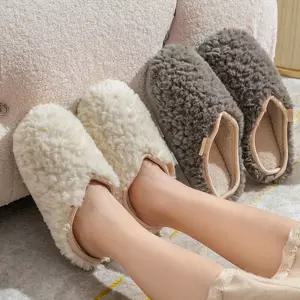 거실화 퍼안감 털실내화 룸슈즈 소음방지 겨울 방한 파스텔색상 쿠션 데일리 고밀도 따뜻한 슬리퍼