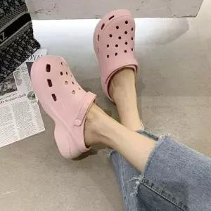 [SW4WBW4]고무 키높이 통굽 방수 슬리퍼 뮬 3컬러