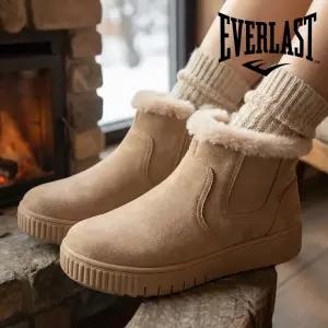 [에버라스트] 여성 스웨이드 첼시부츠 부드러운 털안감 포근한 겨울 방한 앵클부츠 여자방한화