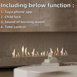 투야 와이파이 스마트 버너 전기 직사각형 바이오 에탄올 화로 벽난로 카민