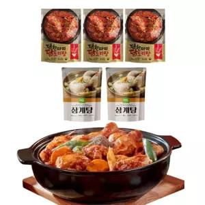 닭 한마리 닭도리탕 1kgx3팩(9인분) +삼계탕 1kgx2팩(2인분)
