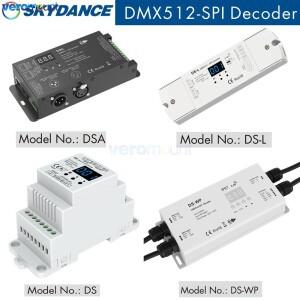 Skydance DMX512-SPI 디코더 DMX 변환기 DSA DS-L DMX512/1990 SPI 지원 6803/2811/2812/2801 IC디지털 신