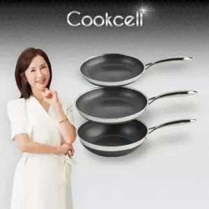 전인화의 쿡셀 세라믹 더블 블랙큐브 프라이팬 3종 세트(프라이팬22cm+프라이팬28cm+궁중웍(팬)28cm)