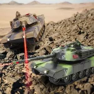 [보리보리/소이토이]에이브람스 배틀 탱크 2.4Ghz 적외선포 라이트 사운드 무선조종 RC카 장난감