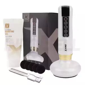 엑스킹 EMS 진공 흡입 온열 마사지기 무선 충전식 전동 저주파 찜질 부항 괄사 흡입 마사지 마사지기 세트