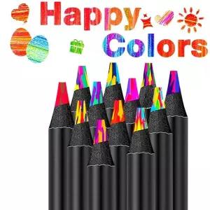 12개 무지개 그라데이션 색연필 - 을 생생한 다색 연필 그림 그리기 크리스마스 선워터