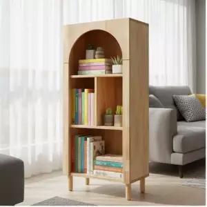 18T 고무나무원목 라운드 3단 수납장 원목가구 선반장 아치장 보관가구 진열대