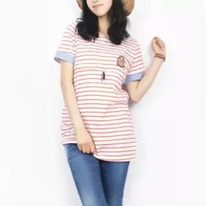 F.반팔해지단가라수유티- 여름 면 수유복 외출 티셔츠