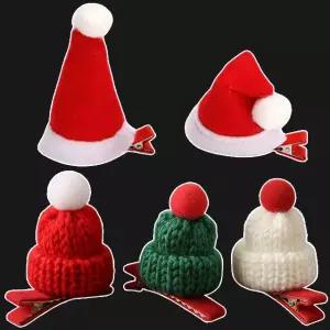 산타 모자 머리핀 삔 헤어핀 헤어 악세사리 루돌프 털모자 크리스마스 머리 장식
