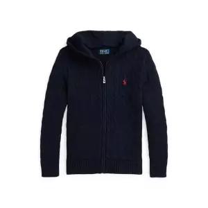 폴로 랄프 로렌 브랜드관 키즈 남아 8-18세 케이블 면 후드 풀 지퍼 스웨터(CWPOSWEY6820526410) 808718