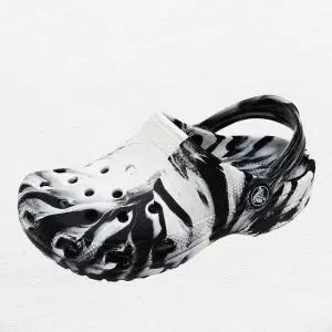 [크록스]클래식 마블 K 클로그 샌들 슬리퍼 아쿠아슈즈 블랙 화이트 207464-066