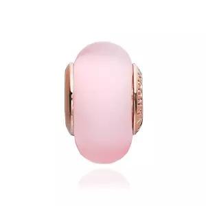 [ PANDORA] 789421C00 매트 핑크 글라스 로즈 무라노 참