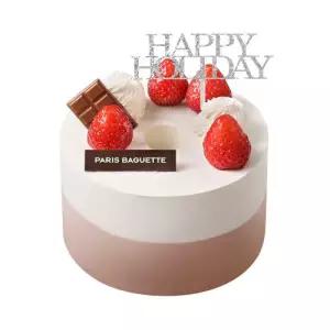 [파리바게뜨] 크리스마스 초코 바닐라 마블쉬폰 케이크(데코픽 포함)