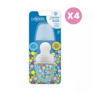 닥터브라운 실리콘 신생아 과즙망 치발기 민트 4개 LON