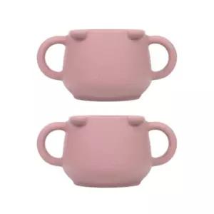 블루마마 유아컵 실리콘 자기주도 연습 곰돌이 핑크X2