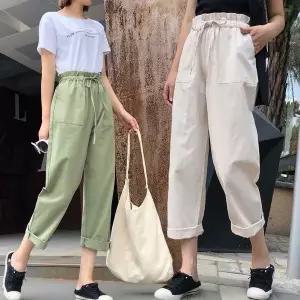 [하프클럽/]여행 패션 여자 해외 공항 밴딩 코디 롤업 팬츠 여름