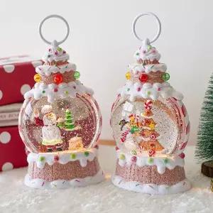 [NS홈쇼핑]쿠키 타원 크리스마스 오르골 워터볼 LED 스노우볼 무드등 조명..