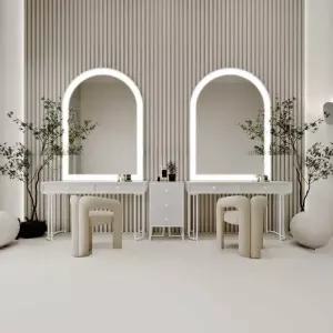 메이크업샵 화장대 시설 미용실 모텔 촬영 서랍장 흰색 조명