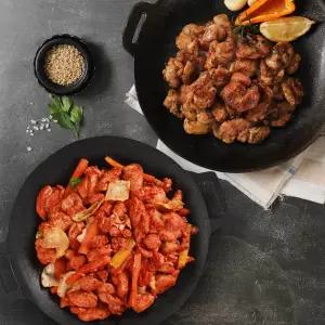 국내산 순살 춘천 닭갈비 500gx2팩 + 간장 닭갈비 500gx2팩