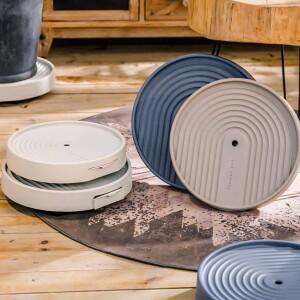 식물 캐디 내장 배수 트레이 보이지 않는 캐스터 4 개 거치대 베이스 쏘서 발코니 정원 파티오용 스탠드