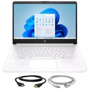 HP 14 LAPTOP 랩탑 노트북 Intel 셀러론 N4500 프로세서, 64GB eMMC 보관 + 케이블s 인강용 가성비 가벼운