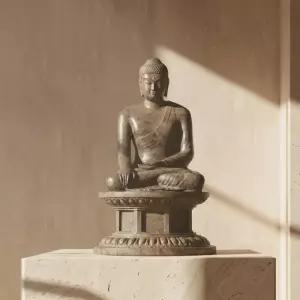 [여진불교X무형문화재 이진형장인] 청동 석굴암 본존불(순은채색) 불상미니어쳐 28cm(大)