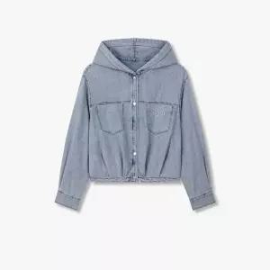 매장정품 VOV 보브 스냅 버튼 후디드 데님 블라우스7155160002 734885